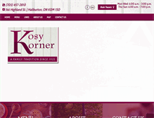 Tablet Screenshot of kosykorner.com